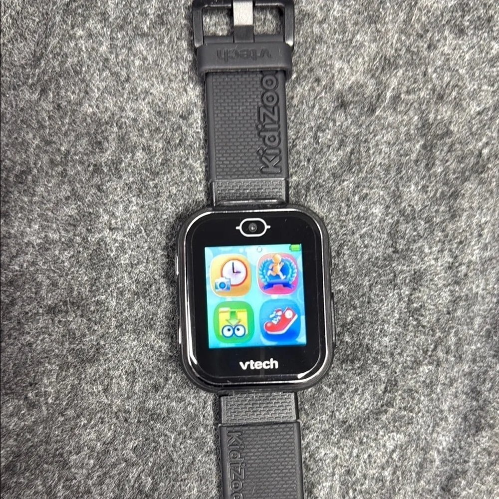 Vtech Black Smartwatch with Textured Band and Digital Display